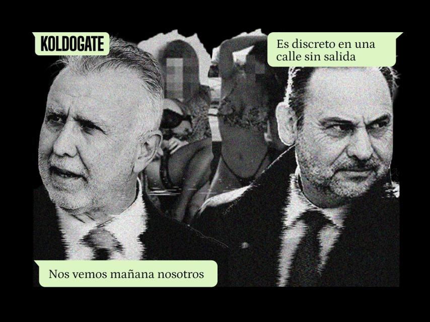 Ángel Víctor Torres y Jose Luis Ábalos, junto a varios mensajes del KoldoGate