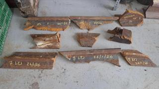 Trozos de la aguja del accidente de Adamuz sin identificar y que fueron retirados por Adif.