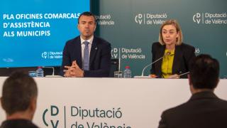 El presidente de la Diputación, Vicent Mompó, y la vicepresidenta primera, Natàlia Enguix. Raquel Abulaila