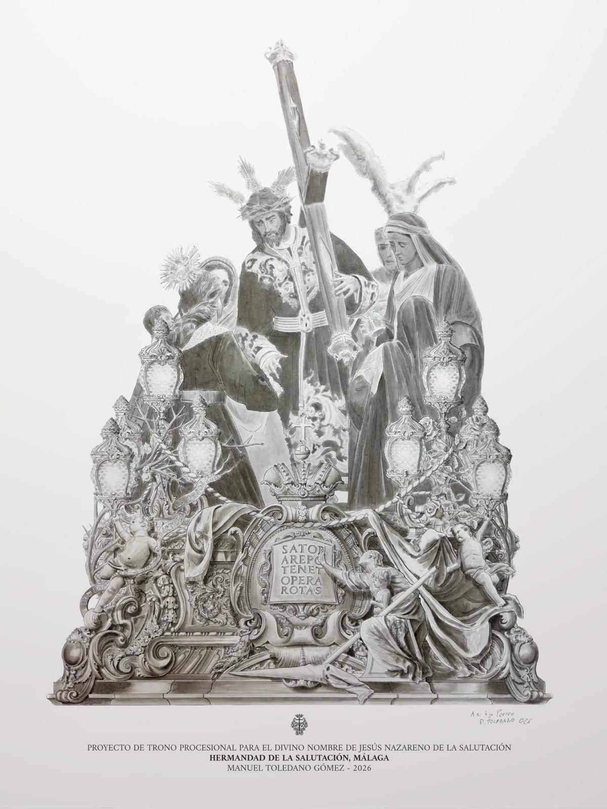 El nuevo trono del Divino Nombre de Jesús Nazareno de la Salutación de Málaga.