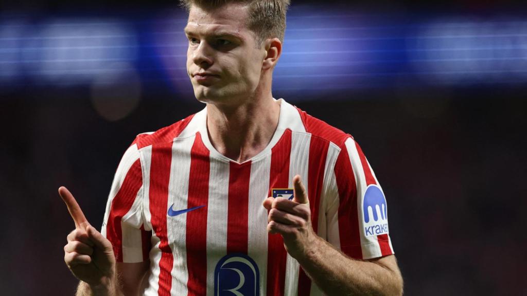 Sorloth celebra su primer gol contra el Brujas.