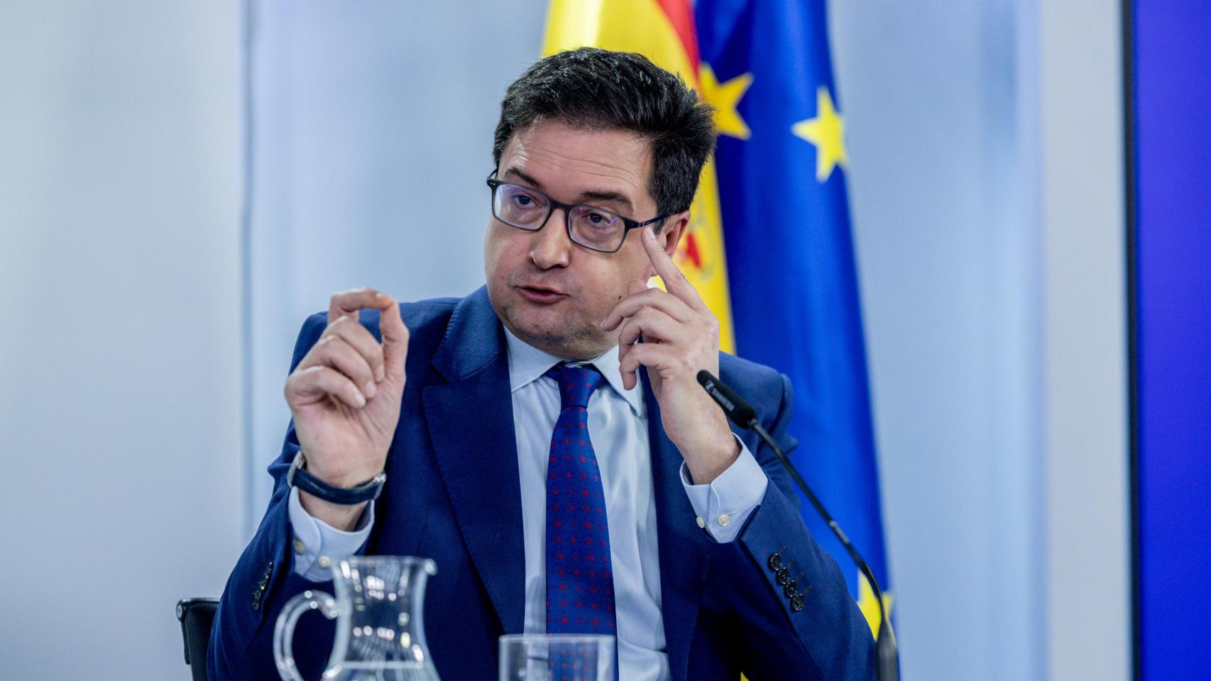 El ministro para la Transformación Digital, Óscar López, este martes en Moncloa, tras el Consejo de Ministros.