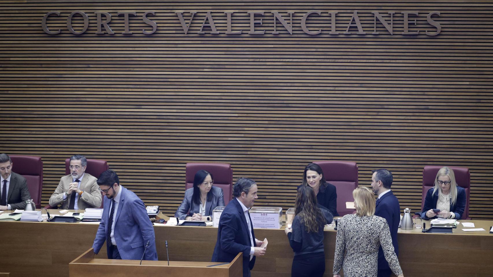 La mesa de Les Corts, este febrero.