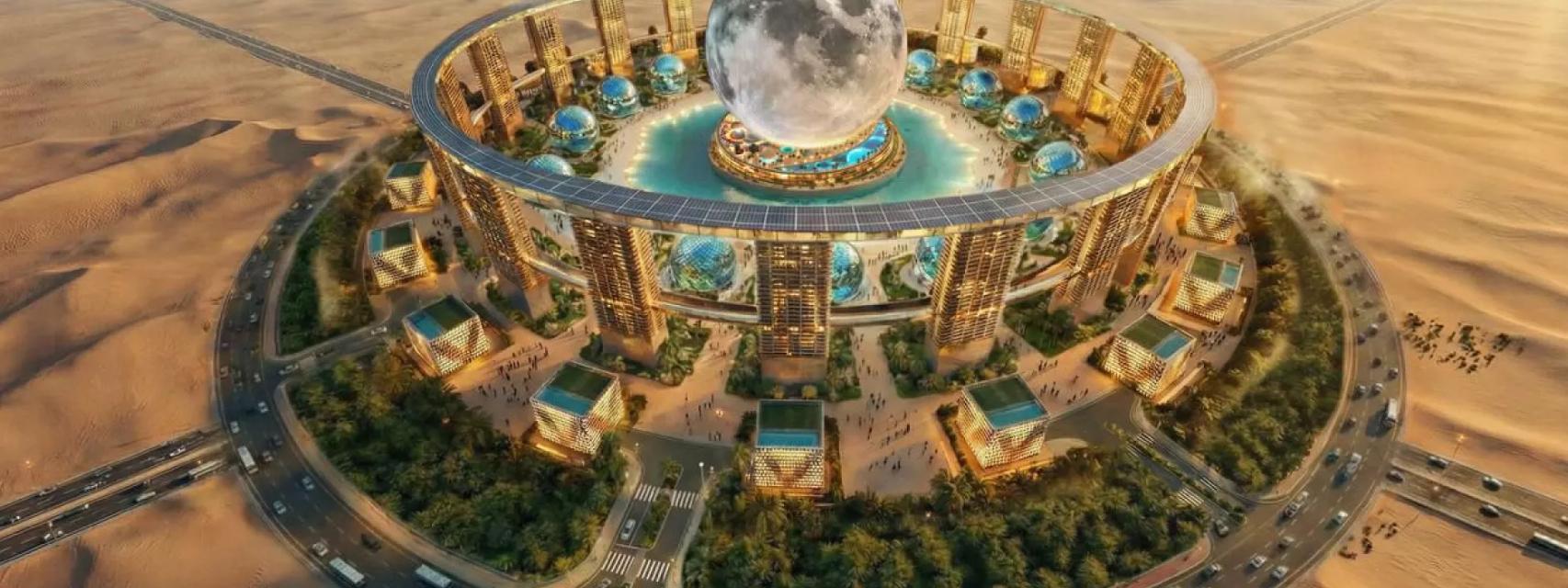 Concepto de la megaconstrucción esférica Moon.