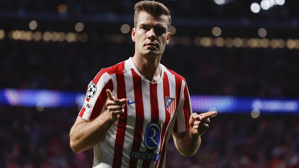 Alexander Sorloth, celebrando un gol con el Atlético de Madrid