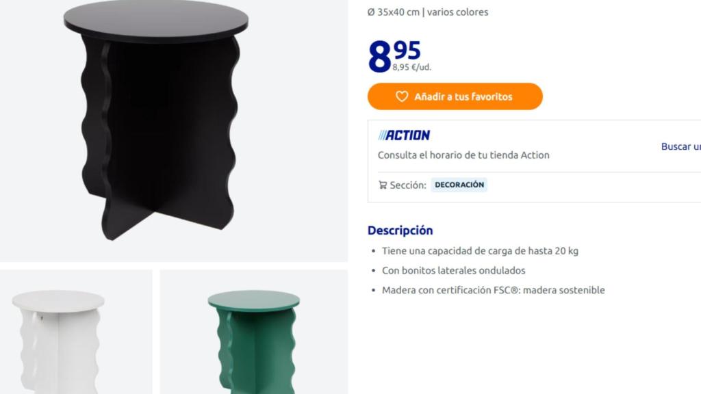 Mesa auxiliar de Action por 8,95 €
