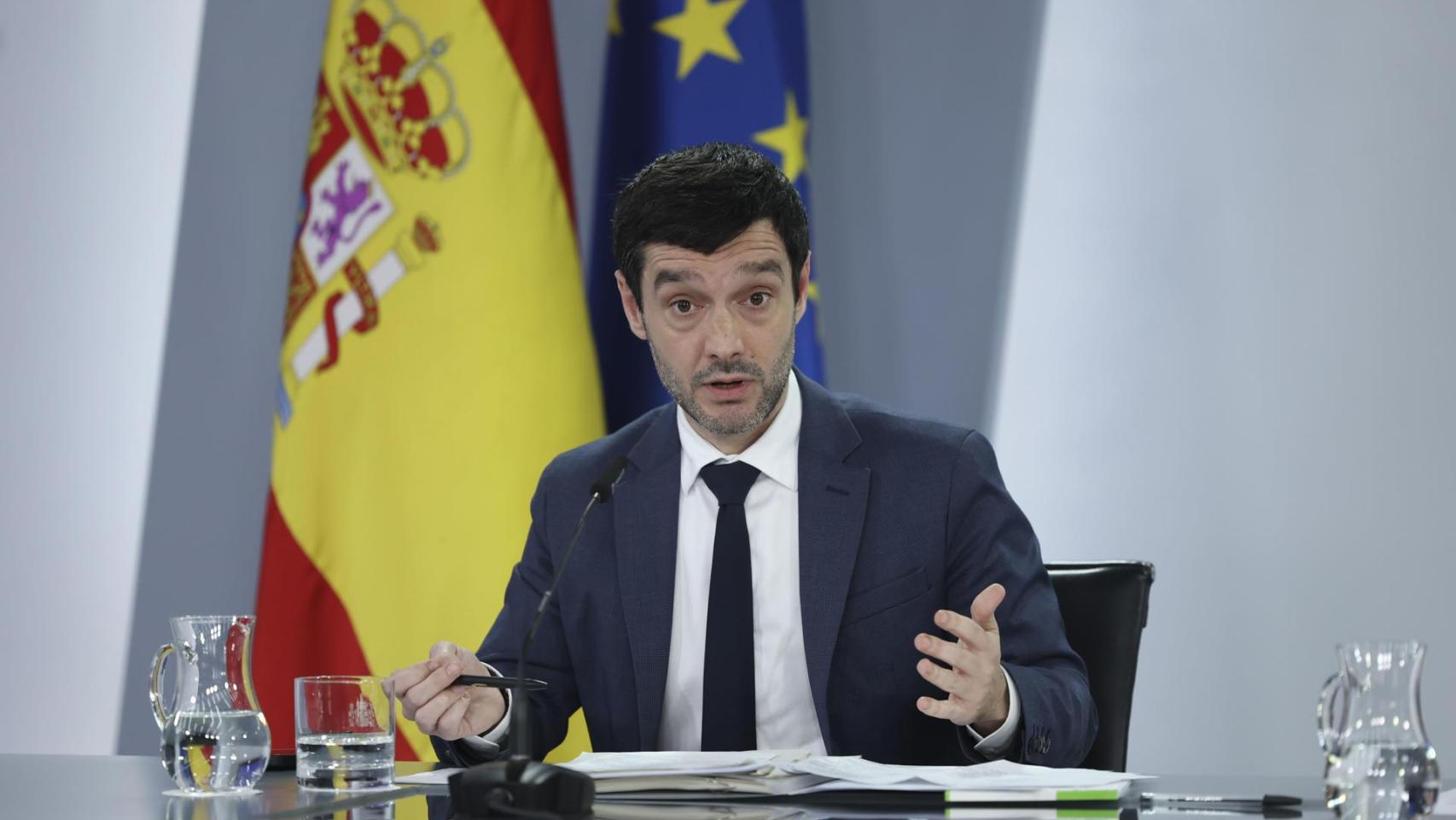 El ministro de Derechos Sociales, Consumo y Agenda 2030, Pablo Bustinduy, este martes en rueda de prensa.