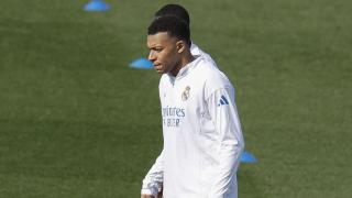 Mbappé, durante un entrenamiento del Real Madrid