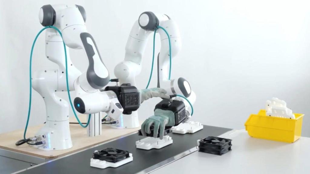 Robot con manos humanas