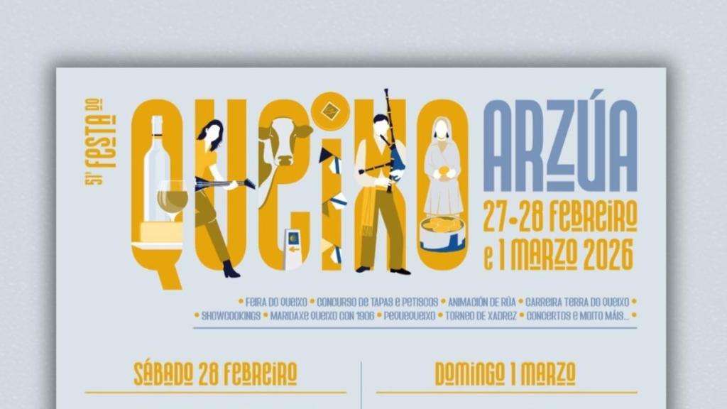 Cartel de la edición de 2026 de la Fiesta del Queso de Arzúa