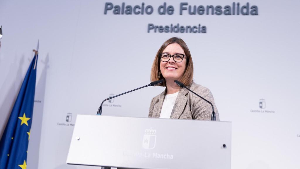 Esther Padilla en la rueda de prensa del Consejo de Gobierno.