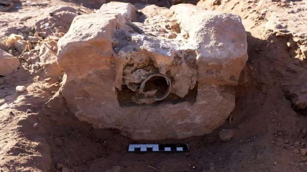 Tubería de plomo en Petra.