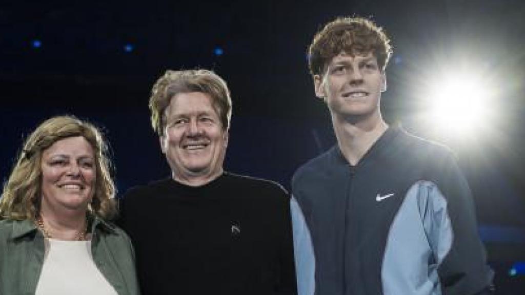 Jannik Sinner, junto a su familia en las ATP Finals de Turín.