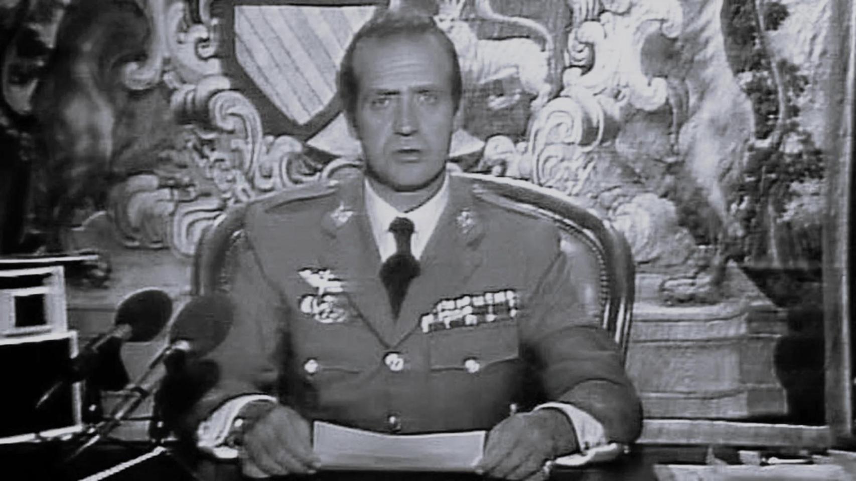 Juan Carlos, durante el discurso que acabó con el 23-F.
