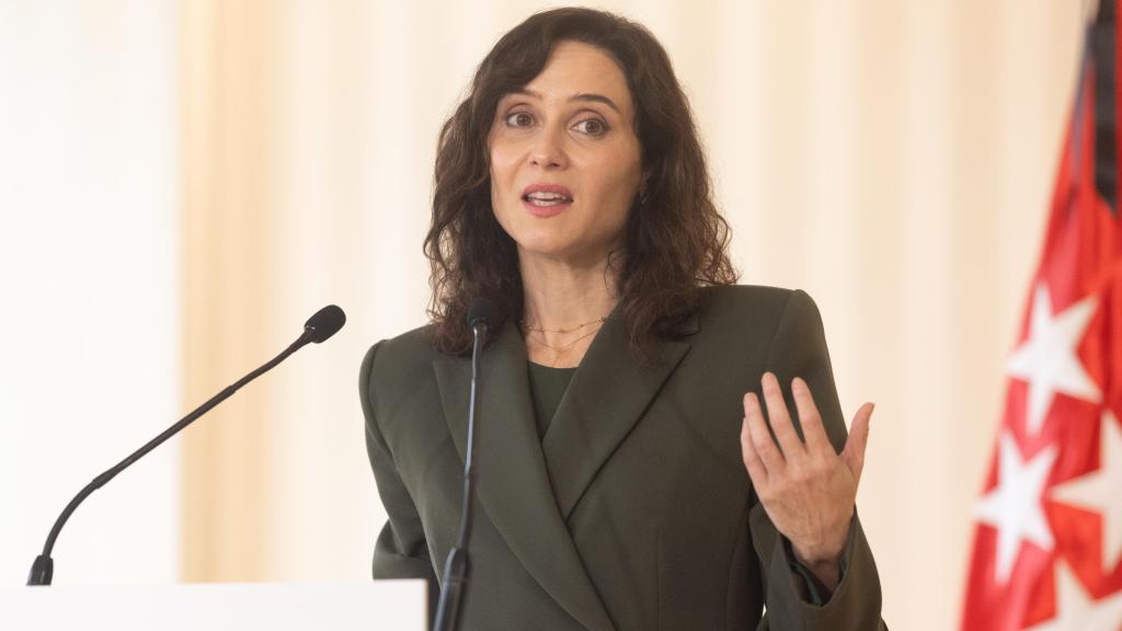 Isabel Díaz Ayuso durante una comparecencia.