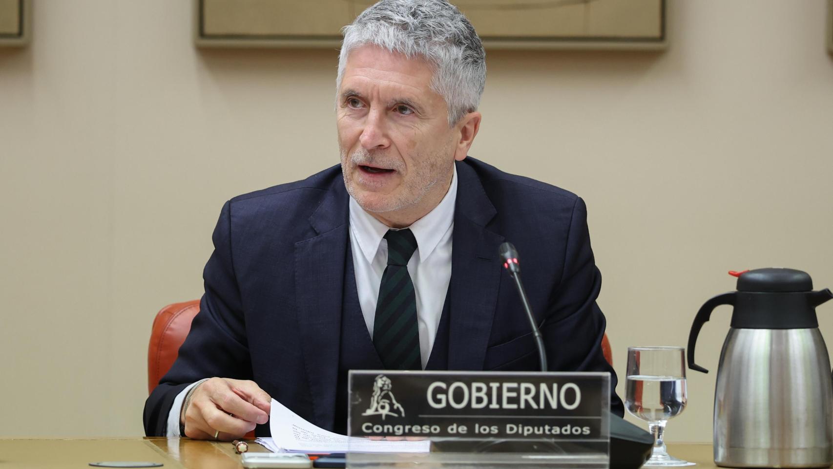 El ministro del Interior, Fernando Grande Marlaska, compareció este miércoles ante la Comisión de Interior en el Congreso.