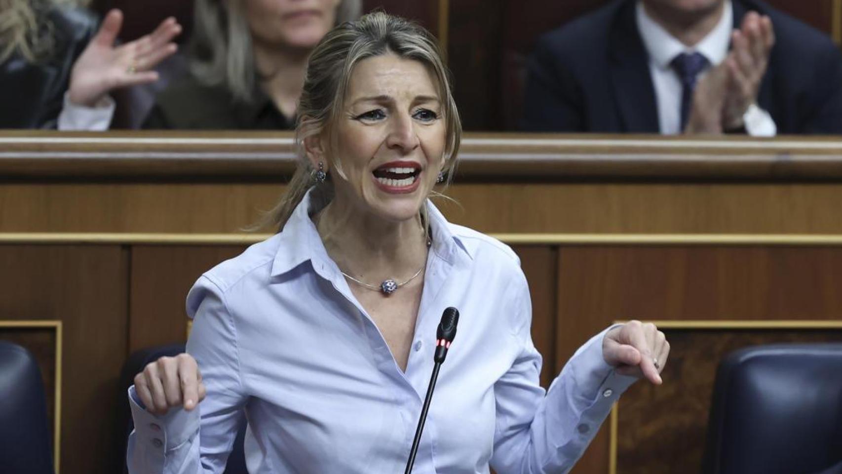 Yolanda Díaz, este miércoles en el Congreso, durante la sesión de control al Gobierno.