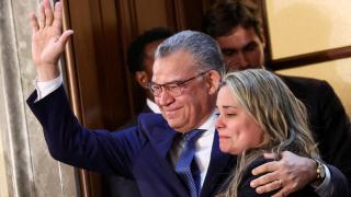 Former Venezuelan presidential candidate Enrique Márquez appears at the Capitol during Donald Trump's State of the Union address.