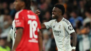 Vinicius celebra su gol ante el Benfica