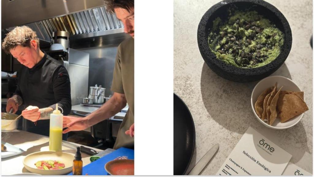 Roberto y Maarten trabajando en el menú, y el guacamole con el arrancan.