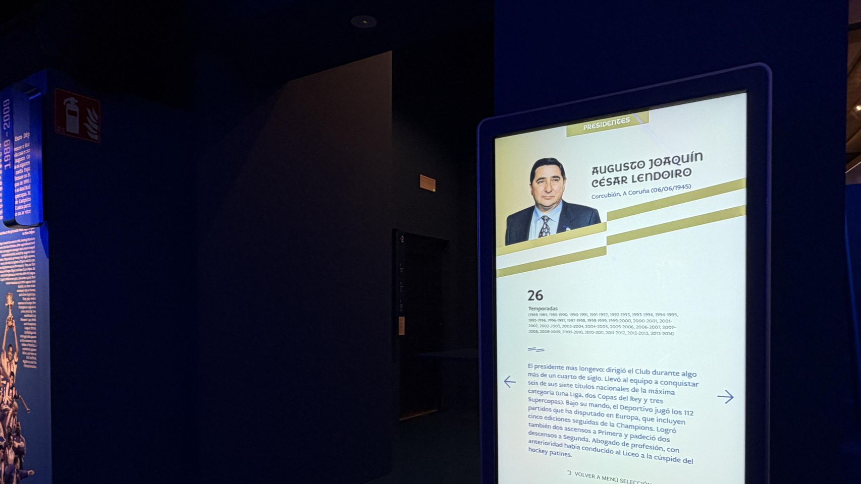 Imagen de Lendoiro en el museo del Dépor.