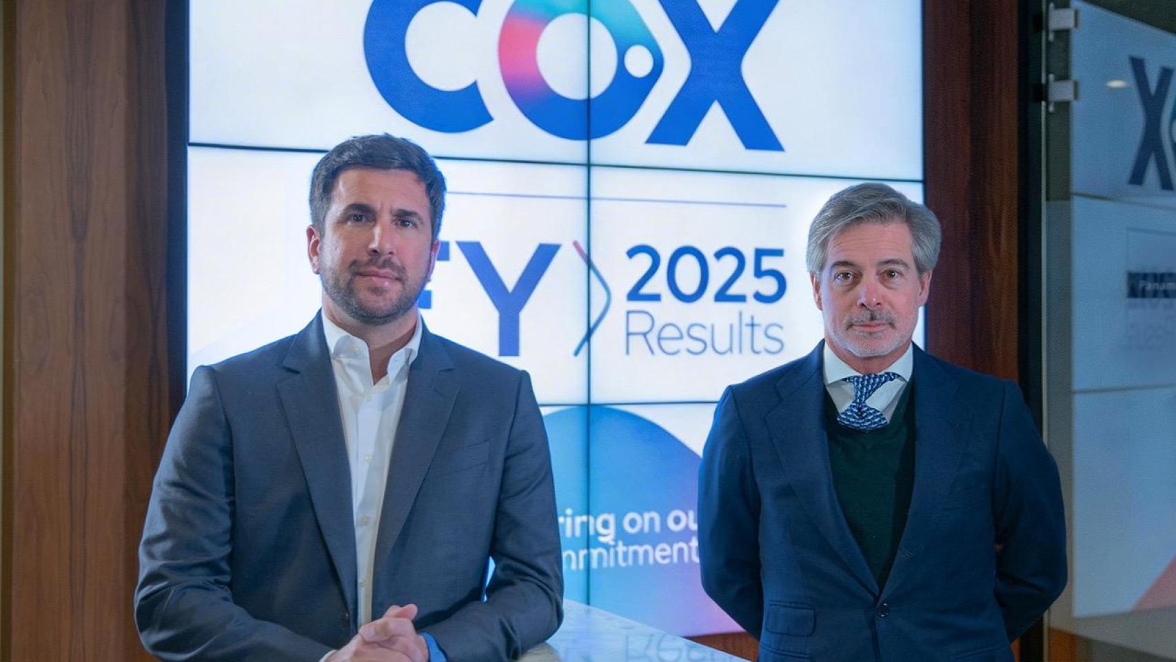 El presidente de Cox, Enrique Riquelme, y el CEO de la compañía, Nacho Moreno.