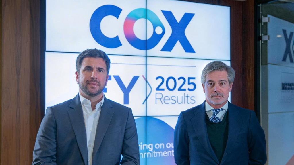 El presidente de Cox, Enrique Riquelme, y el CEO de la compañía, Nacho Moreno.