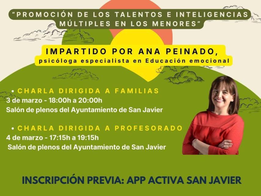 Cartel promocional de los talleres de Ana Peinado Family Hub