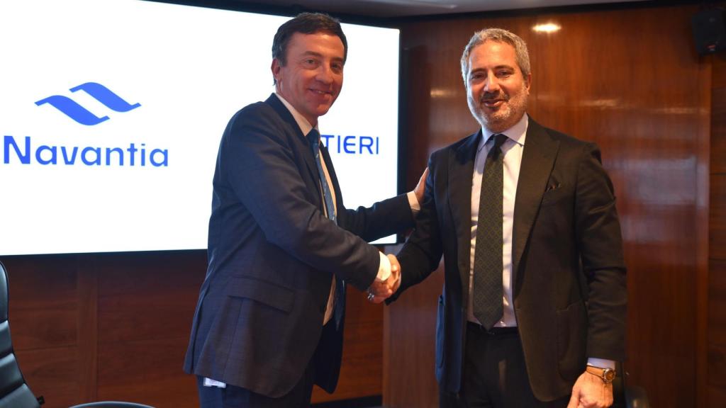 Ricardo Domínguez, presidente de Navantia (izquierda), junta a Pierroberto Folgiero, consejero delegado y director general de Fincantier