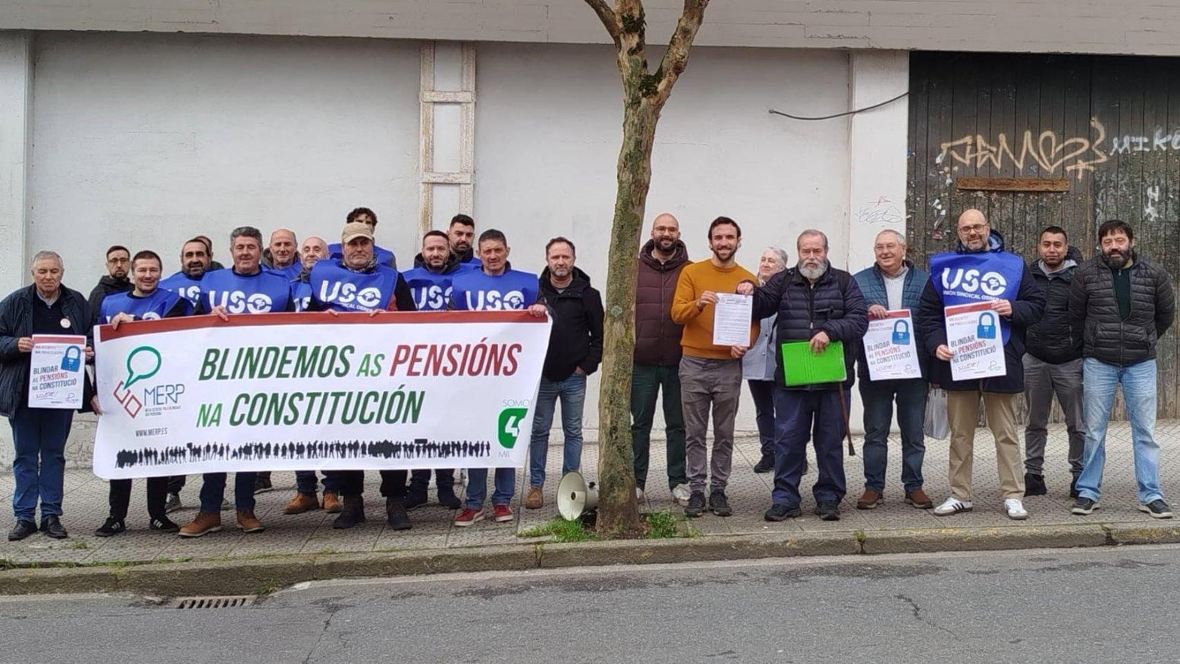 Concentración de los pensionistas gallegos en Santiago de Compostela.