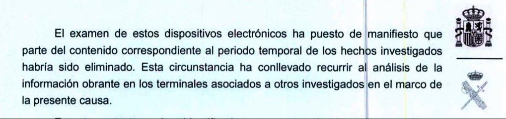 Fragmento del dosier de la UCO.