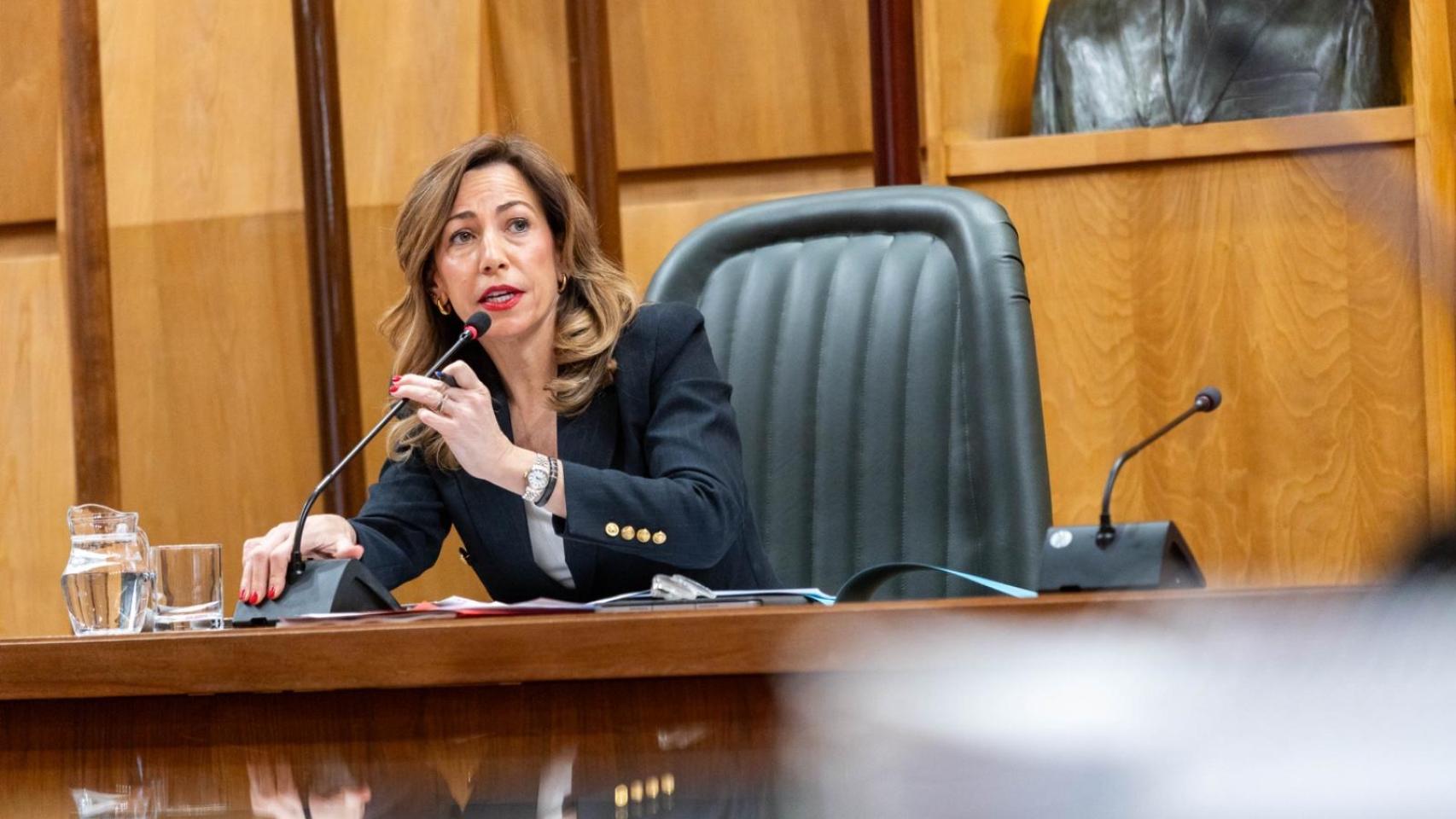 Natalia Chueca, este jueves en el pleno del Ayuntamiento de Zaragoza.
