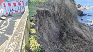 Zona afectada por el desprendimiento en Naval