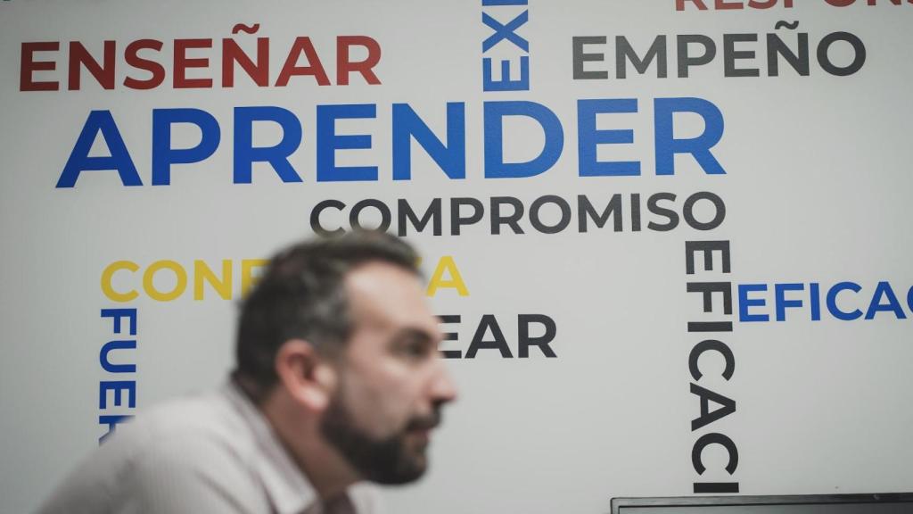 Damián Cantero en la sede de Jurispol de Madrid.