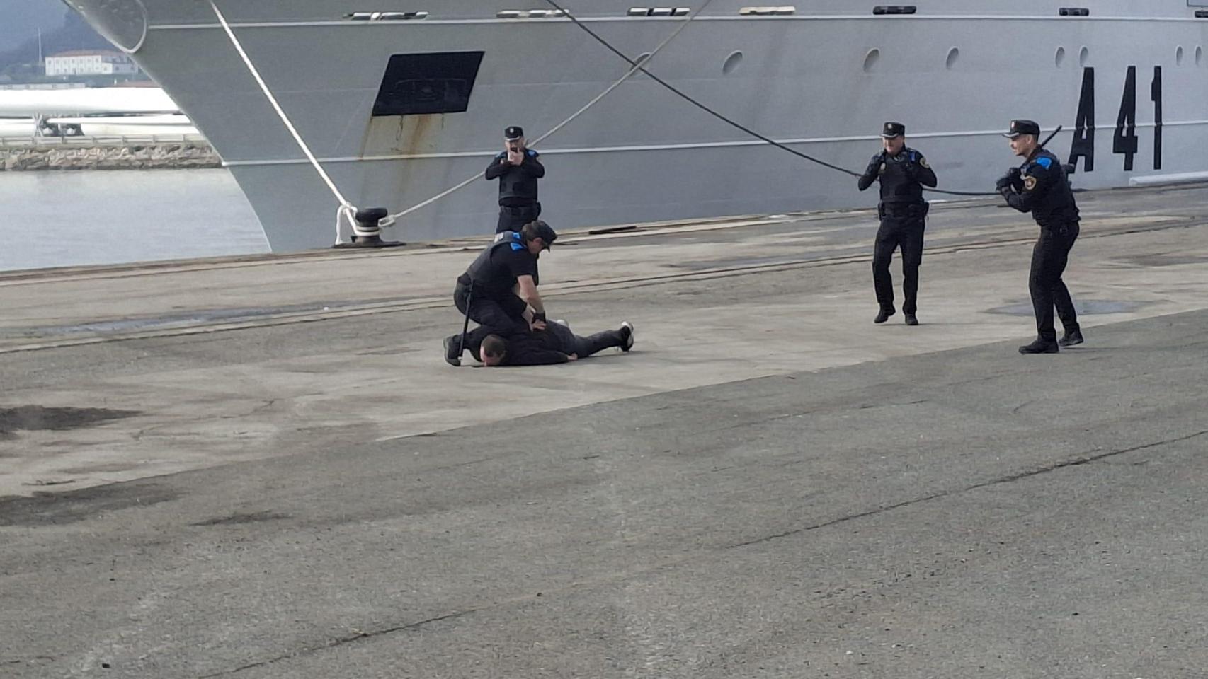 Imagen de una de las actuaciones del simulacro.
