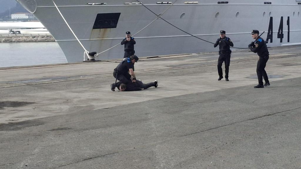 Imagen de una de las actuaciones del simulacro.