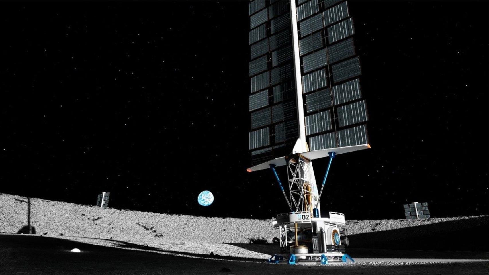 Ilustración del nuevo reactor nuclear de Lockheed Martin para la Luna.