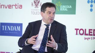 Miguel Ángel Valverde, presidente de la Diputación de Ciudad Real durante su intervención en la primera jornada del V Foro Económico Español de Castilla-La Mancha 'Los desafíos de Castilla-La Mancha ante un nuevo escenario nacional e internacional'.