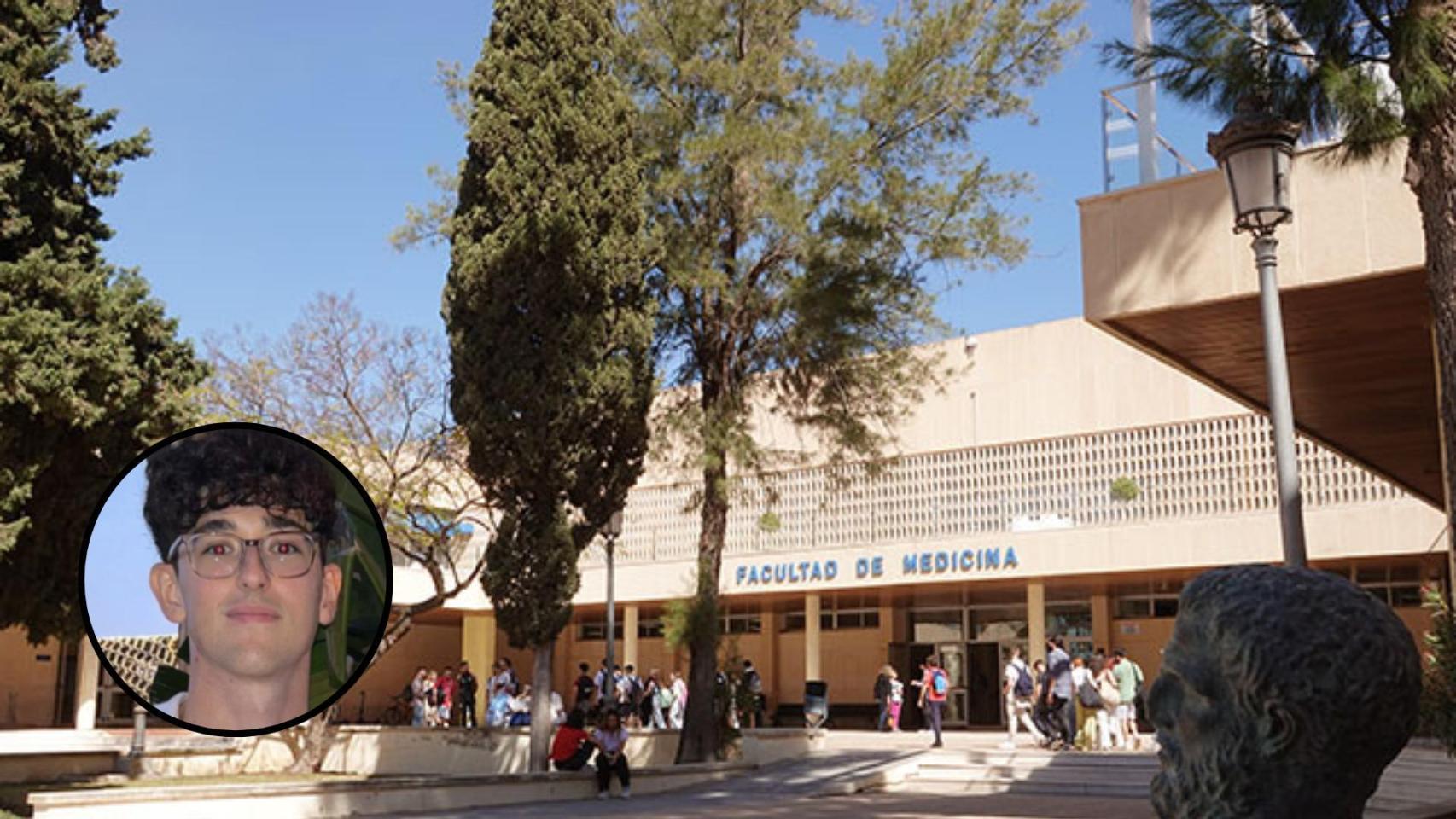 La facultad de Medicina y el fallecido.