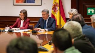 Alberto Núñez Feijóo durante la reunión de este jueves.