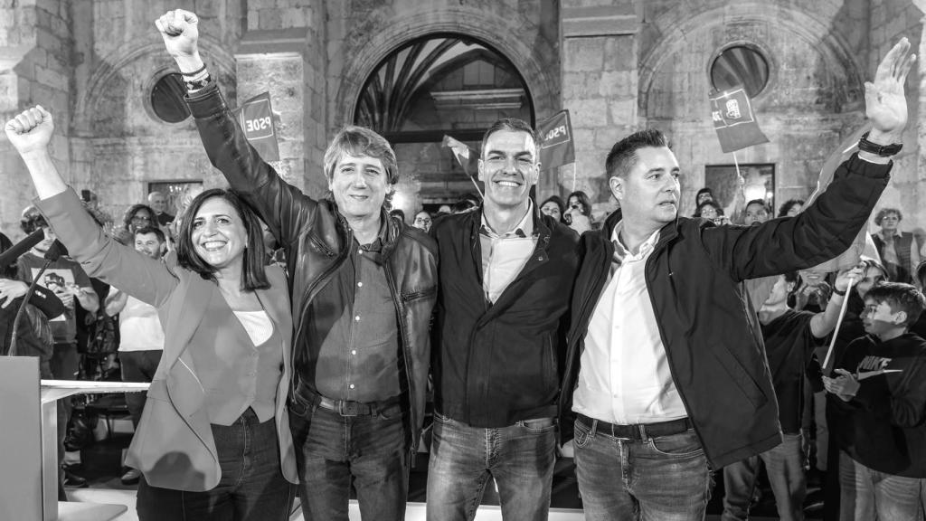 El secretario general del PSOE y presidente del Gobierno, Pedro Sánchez, este jueves en el Monasterio de San Juan.