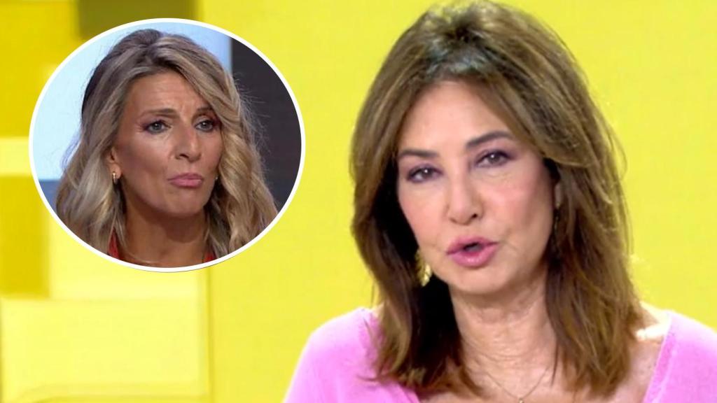 Ana Rosa Quintana y Yolanda Díaz en un montaje.