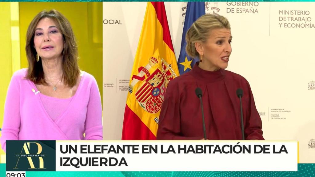 Ana Rosa Quintana habla de Yolanda Díaz en el editorial.