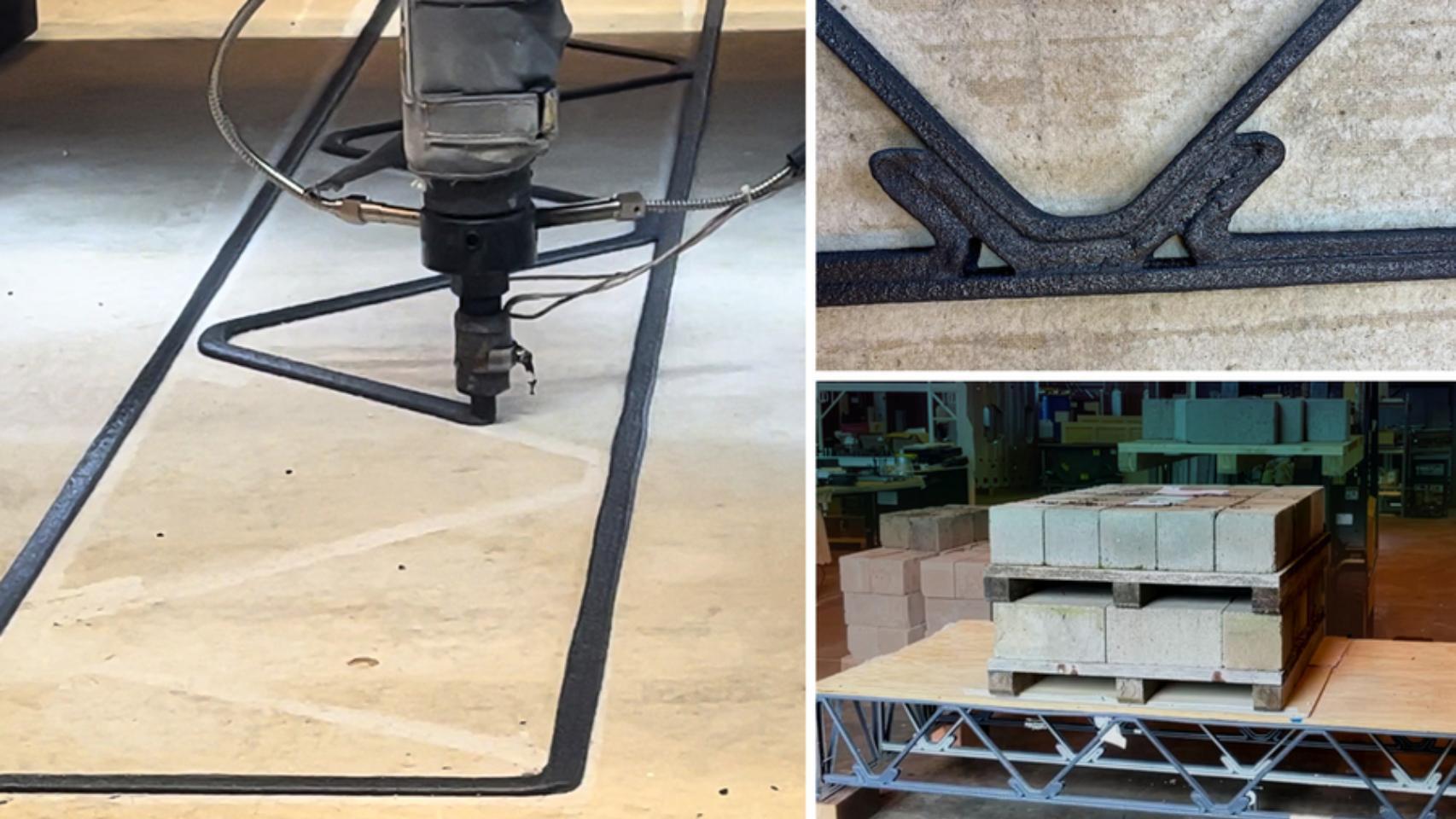 Elementos estructurales de plástico reciclado impresos en 3D