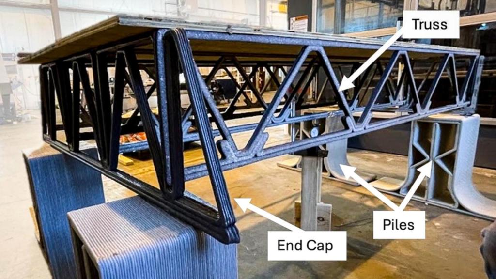 Una de las estructuras para sostener suelos impresas en 3D.