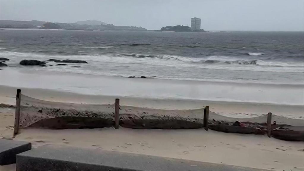 El paseo de Samil sedimentado.