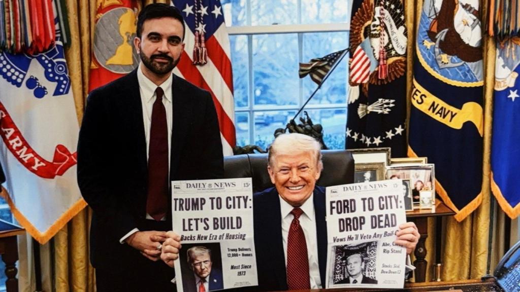 Imagen de su reunión con Trump de este jueves, subida por Mamdani a redes sociales.