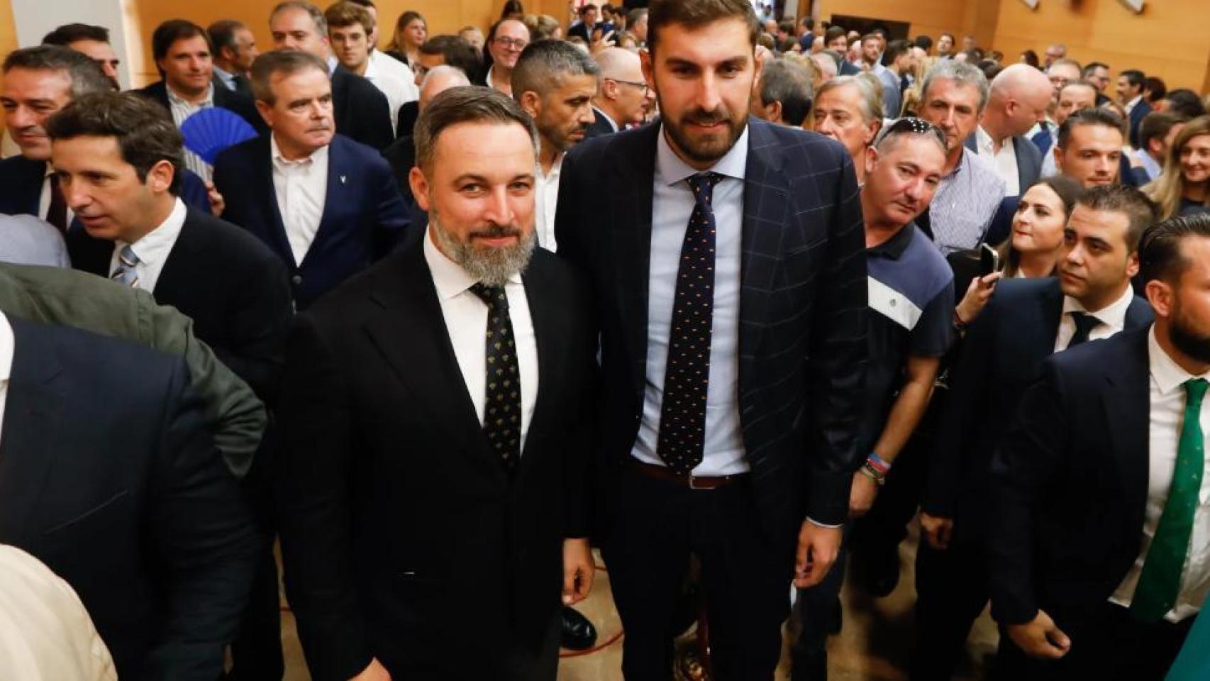 Santiago Abascal y José Ángel Antelo en el Palacio de San Esteban, sede del Gobierno de la Región de Murcia, en una imagen de archivo.