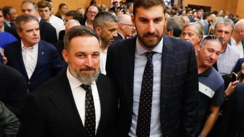 Santiago Abascal y José Ángel Antelo en el Palacio de San Esteban, sede del Gobierno de la Región de Murcia, en una imagen de archivo.