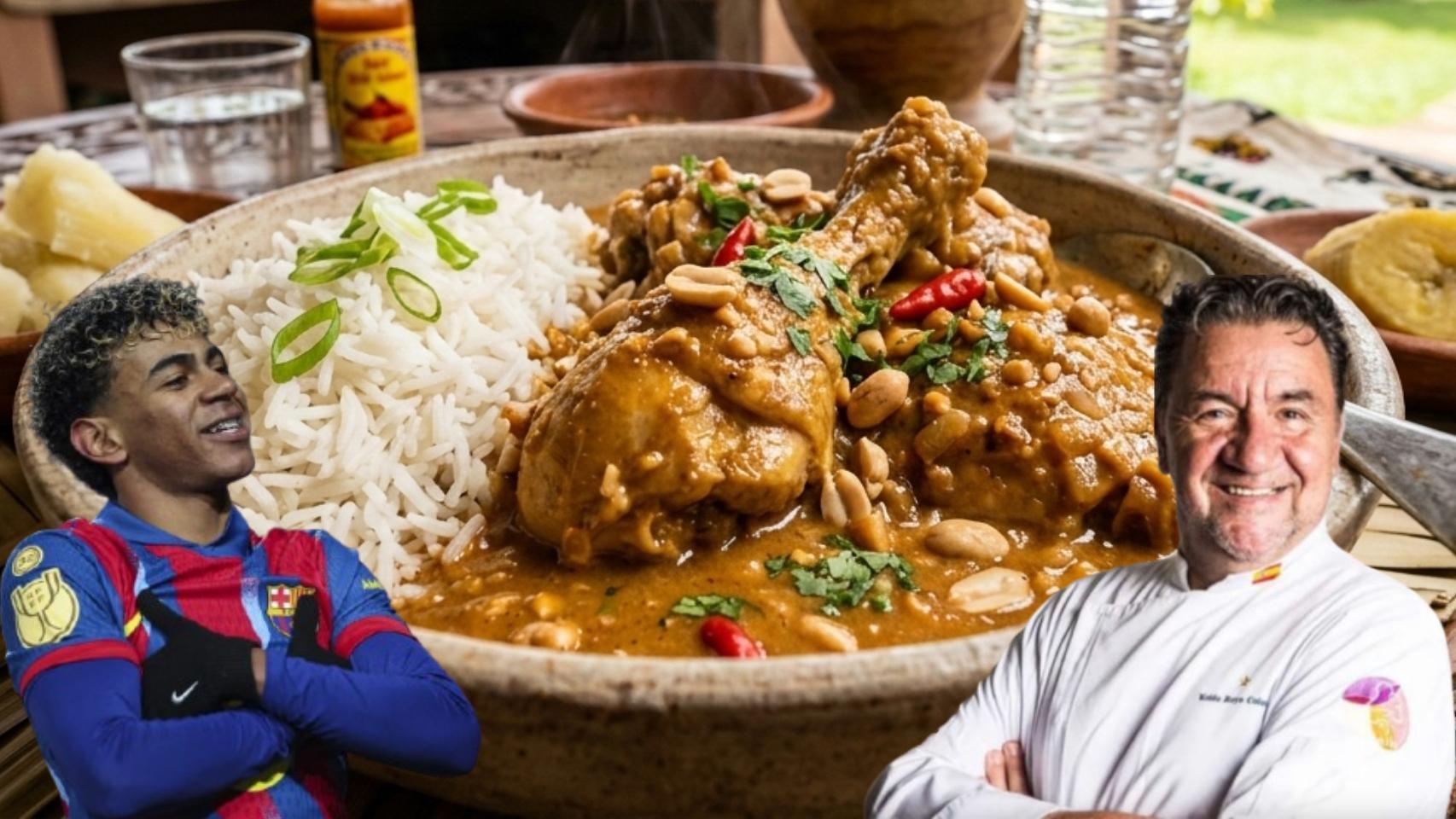 El arroz con pollo y crema de cacahuete es el plato favorito de Lamine Yamal